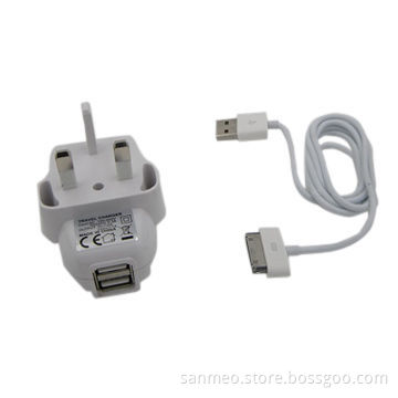 2-in-1 charger with charge sync cable for ipad/4s/4GS/3GS, 2 USB port, 2.1ANew